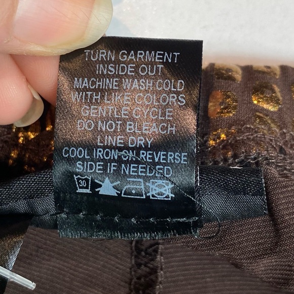 Antthony Original Womens Pants Brown Copper Metallic Reptile Pull On Sz L NWT - Picture 5 of 9